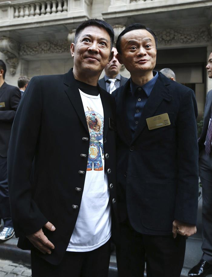  Der Schauspieler Jet Li und der Tycoon Jack Ma begleiten die Taichi zu den Olympischen Spielen